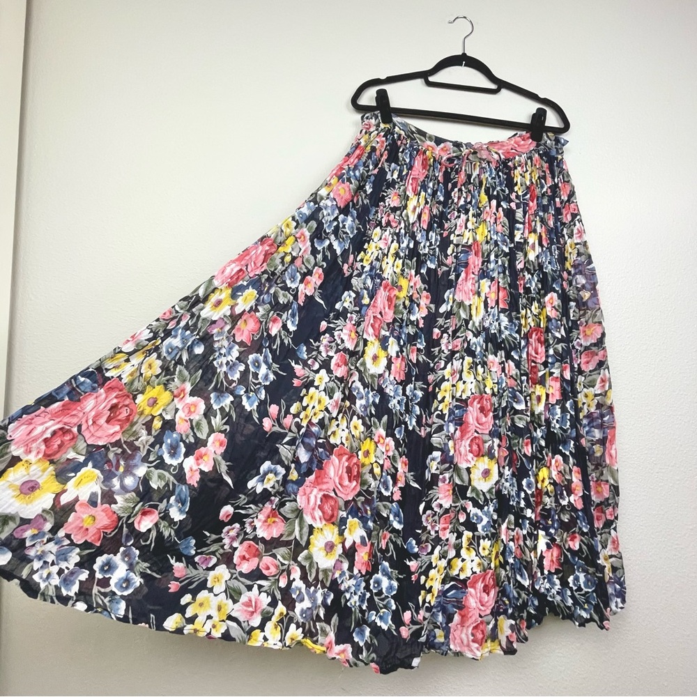 VTG Women's Free Size 100% Cotton Adjustable Waist Flowy Skirt Colorful Bohemian